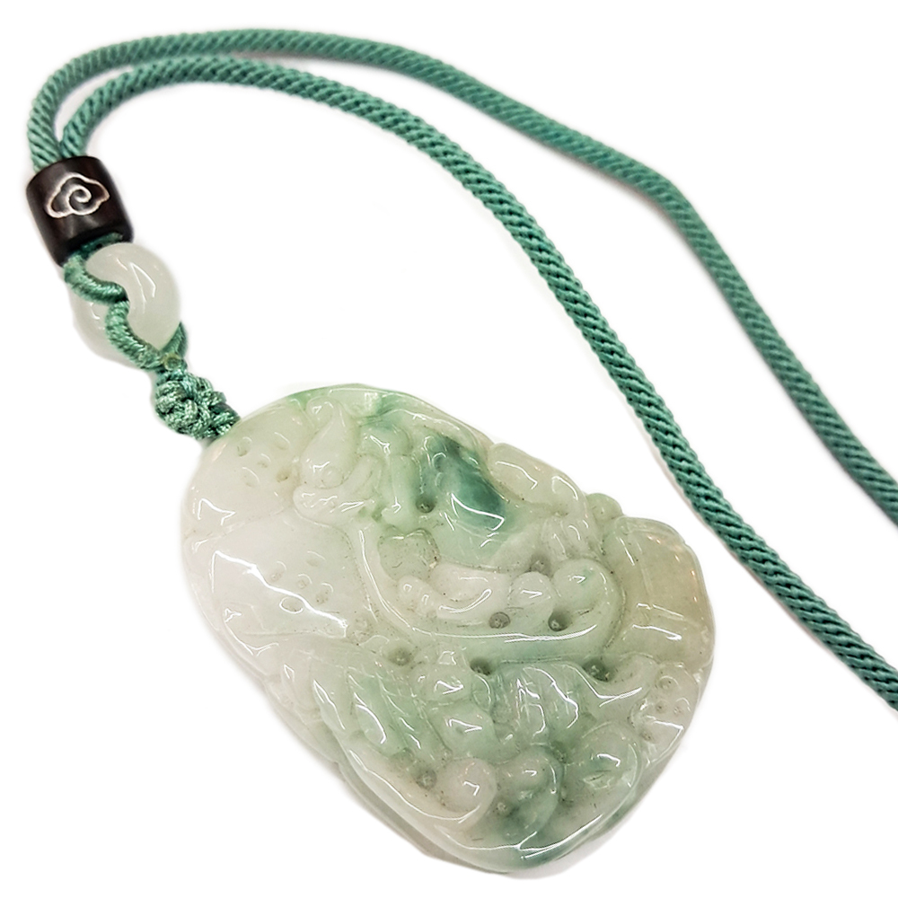 龍福天下{緬甸玉滿綠翡翠}中國結項鍊【十方】135630