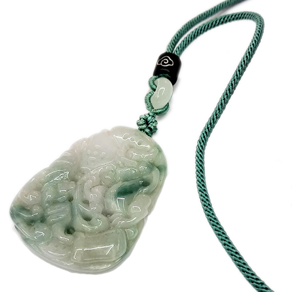 龍福天下{緬甸玉滿綠翡翠}中國結項鍊【十方】135630