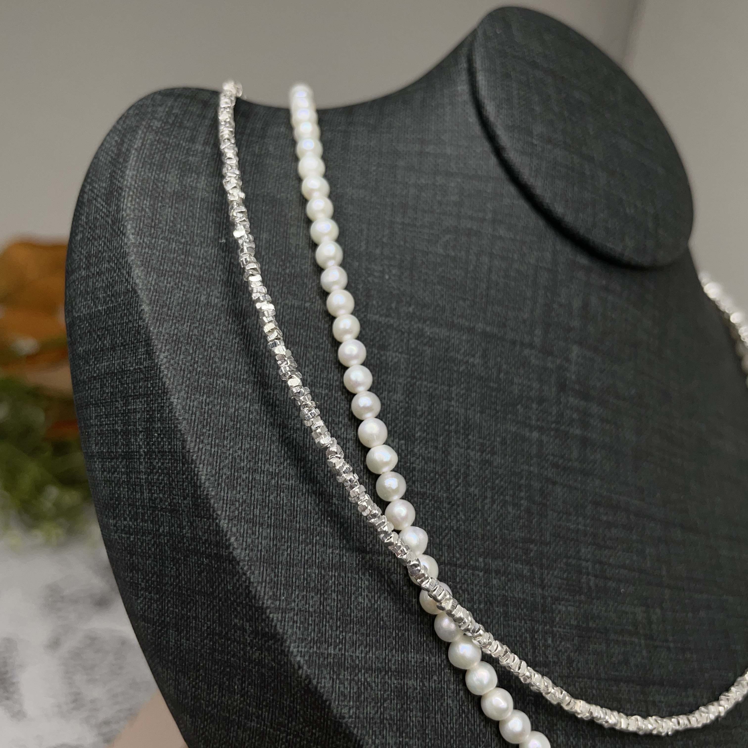 雙影疊光 · 碎銀珍珠項鏈