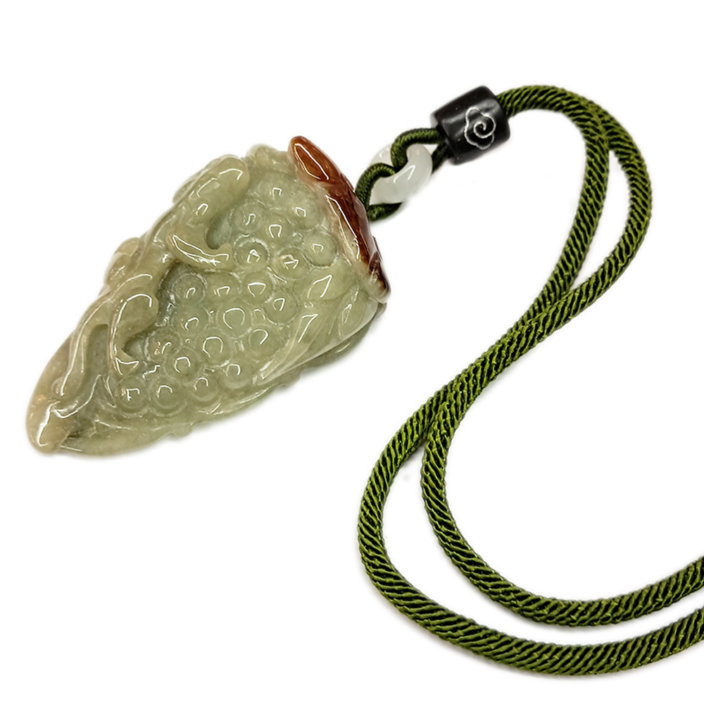 貔貅 豐收{湖綠帶紅翡}玉佩中國結項鍊【十方】136931