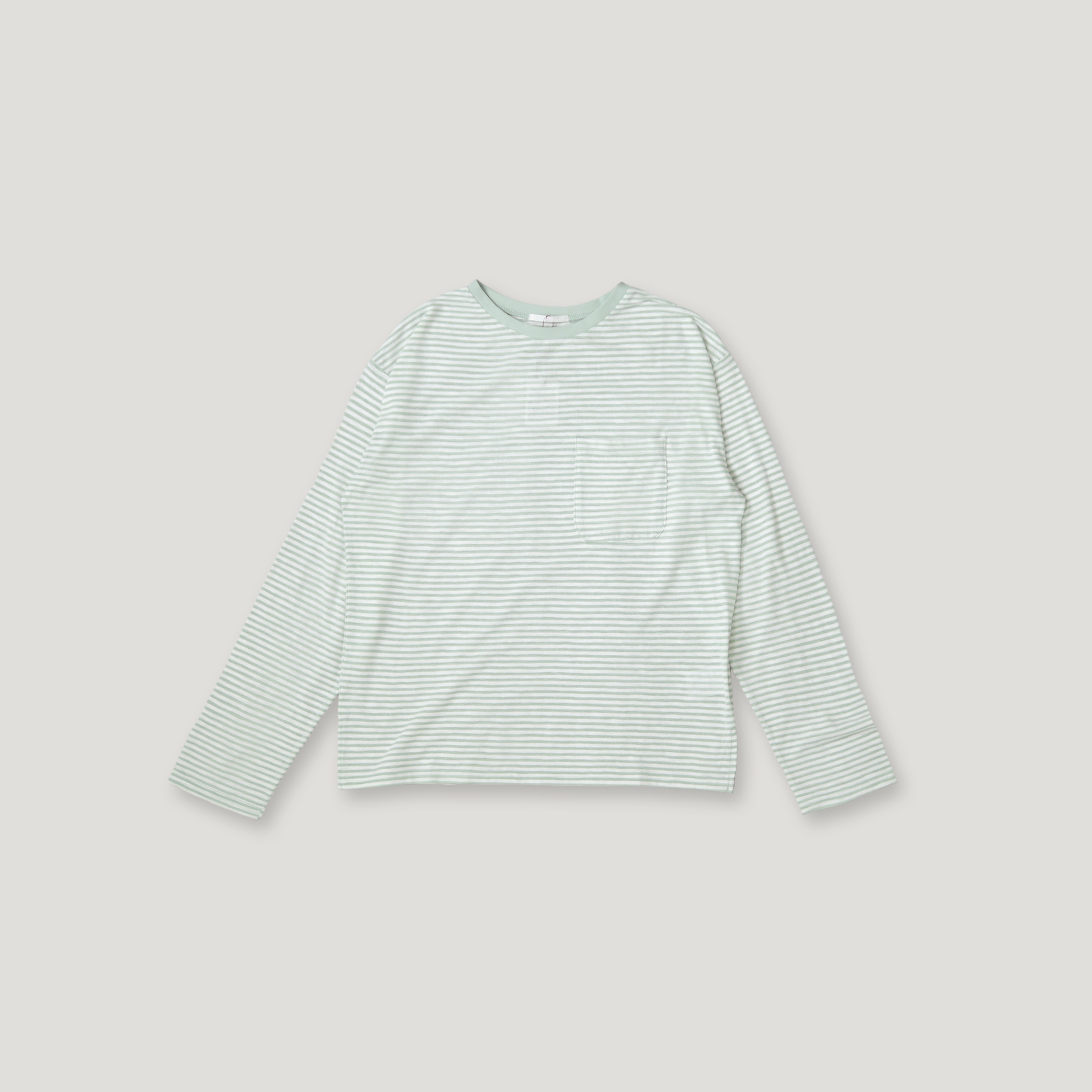 J.P.L. 圓領豎紋口袋透紗上衣 ╭ 2色 ╮