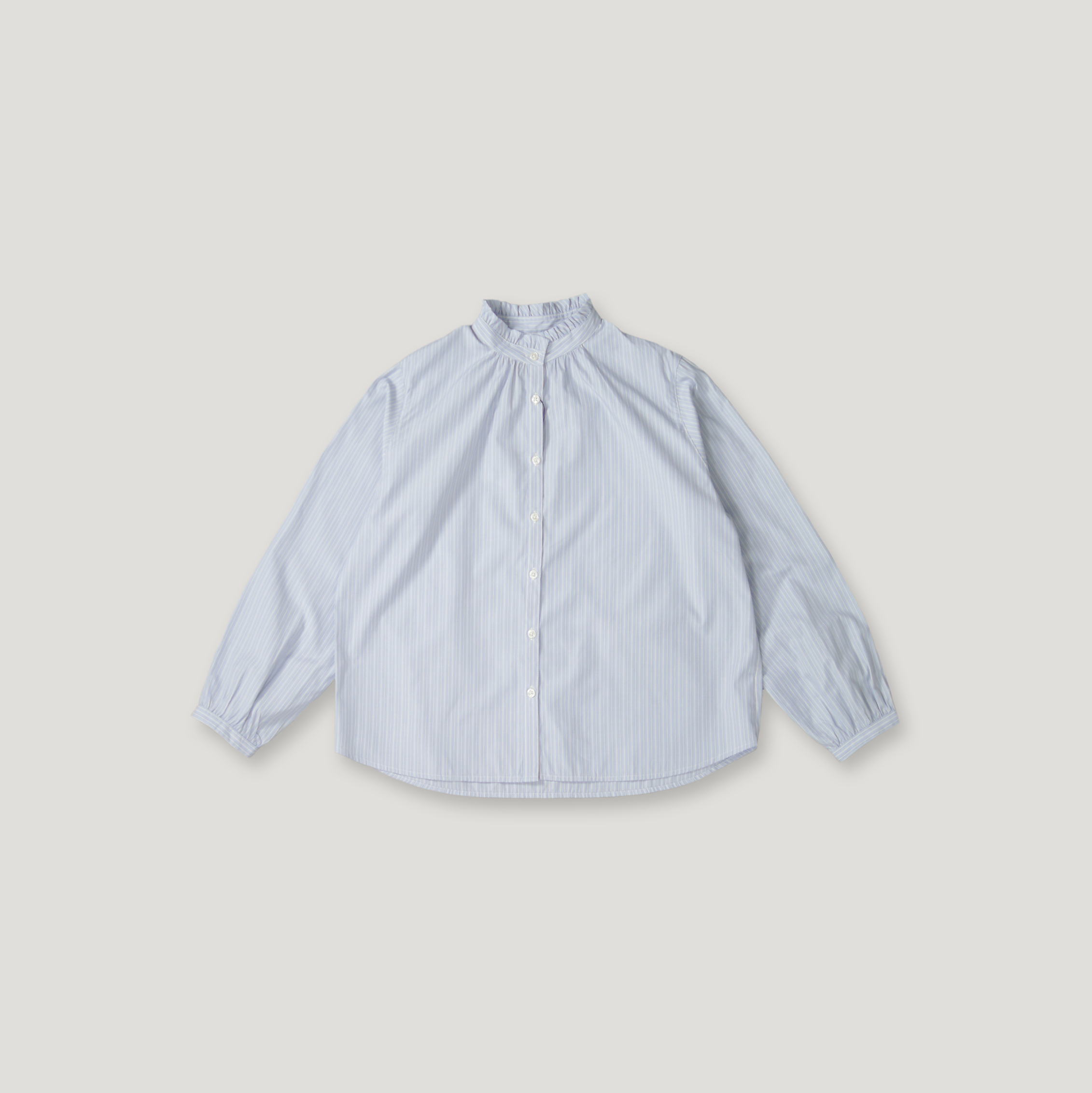 J.P.L. 褶邊領豎紋襯衫