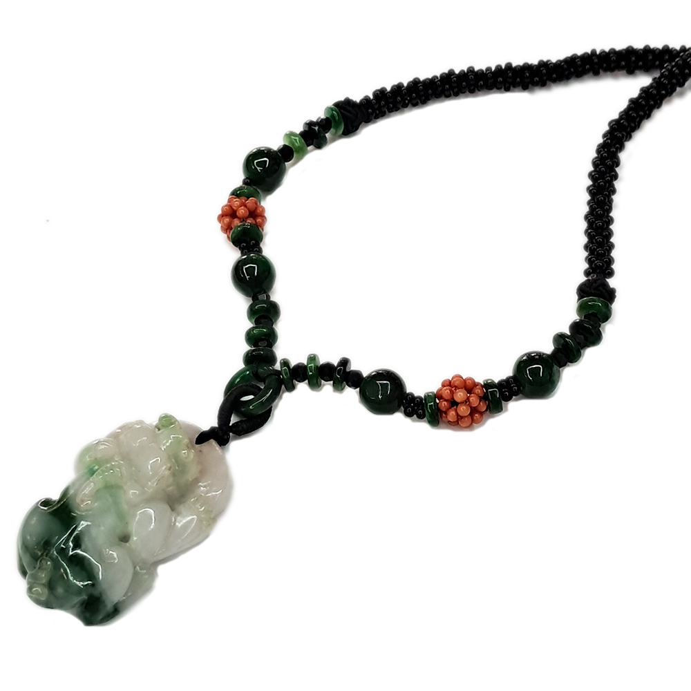 招財貔貅{飄蘭花}項鍊【十方】128593