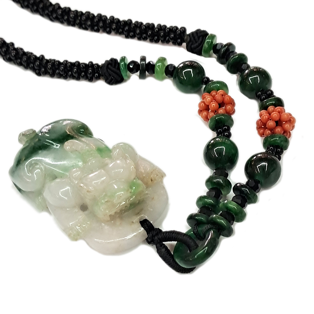 招財貔貅{飄蘭花}項鍊【十方】128593