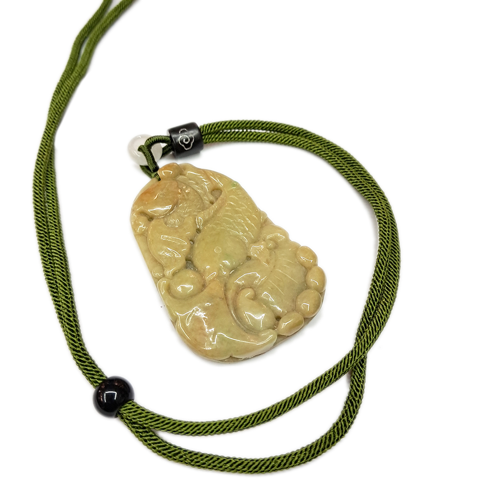 如魚得水{春帶綠雙彩}翡翠 中國結項鍊【十方】135596