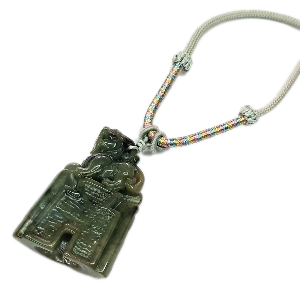 聚財麒麟翡翠{油青}中國結項鍊【十方】135602