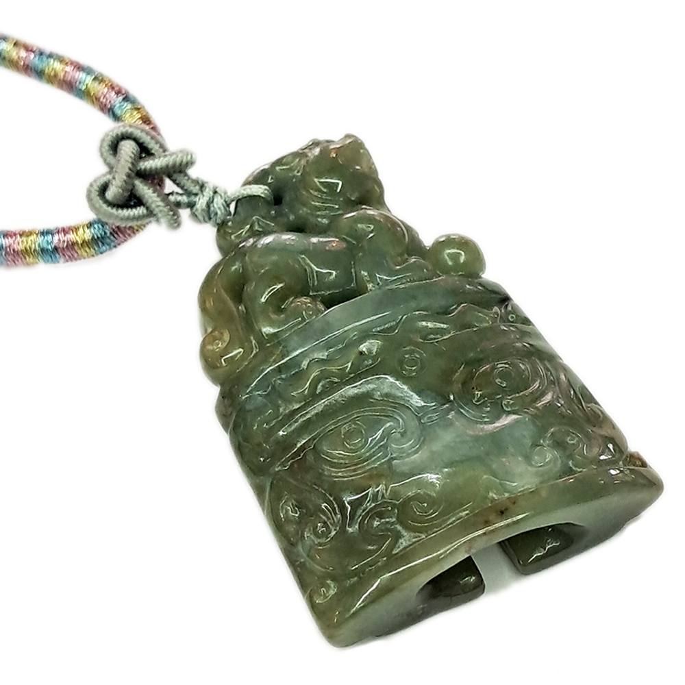 聚財麒麟翡翠{油青}中國結項鍊【十方】135602