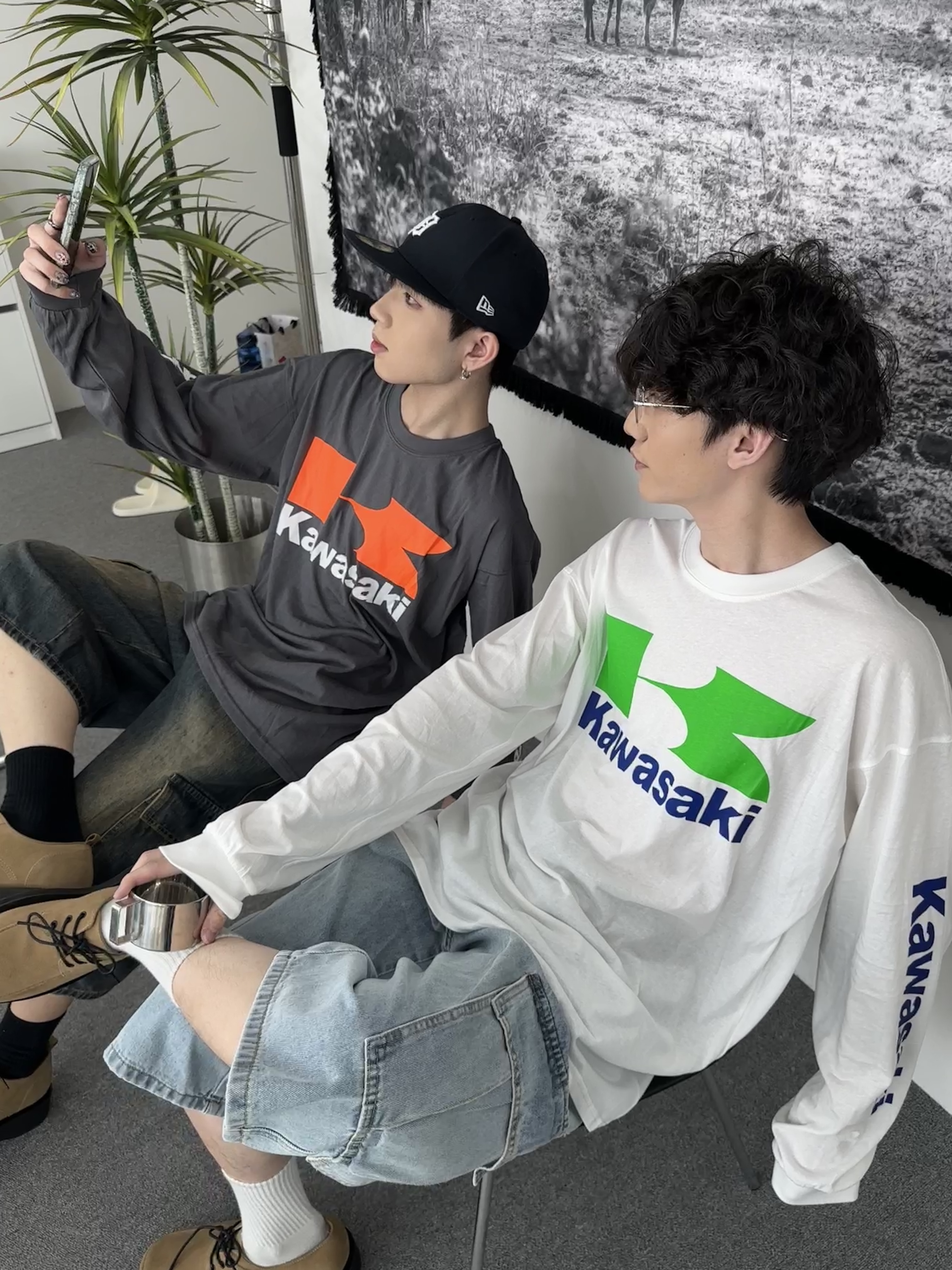 街頭配色薄長袖