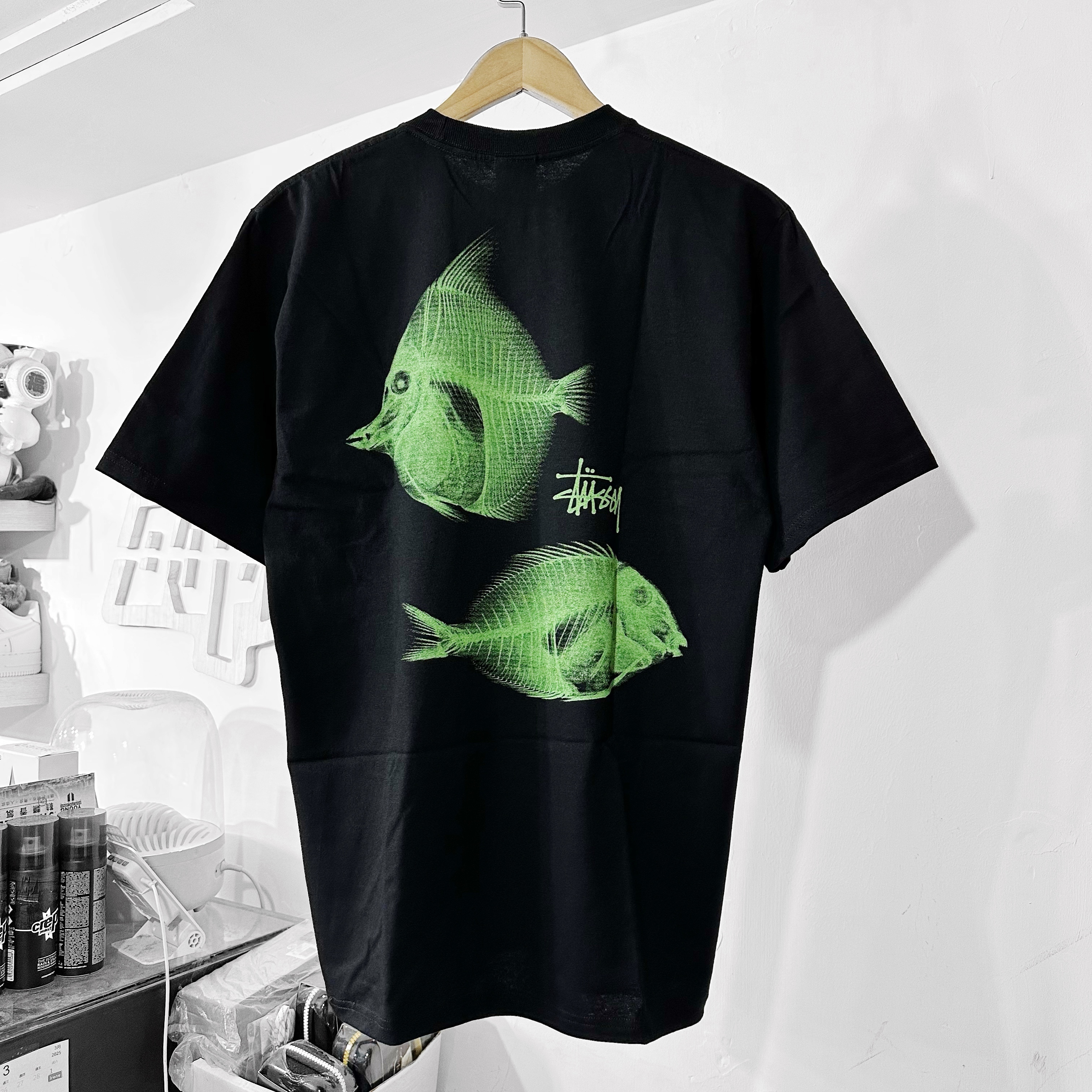 STUSSY X-RAY FISHIN TEE BLACK