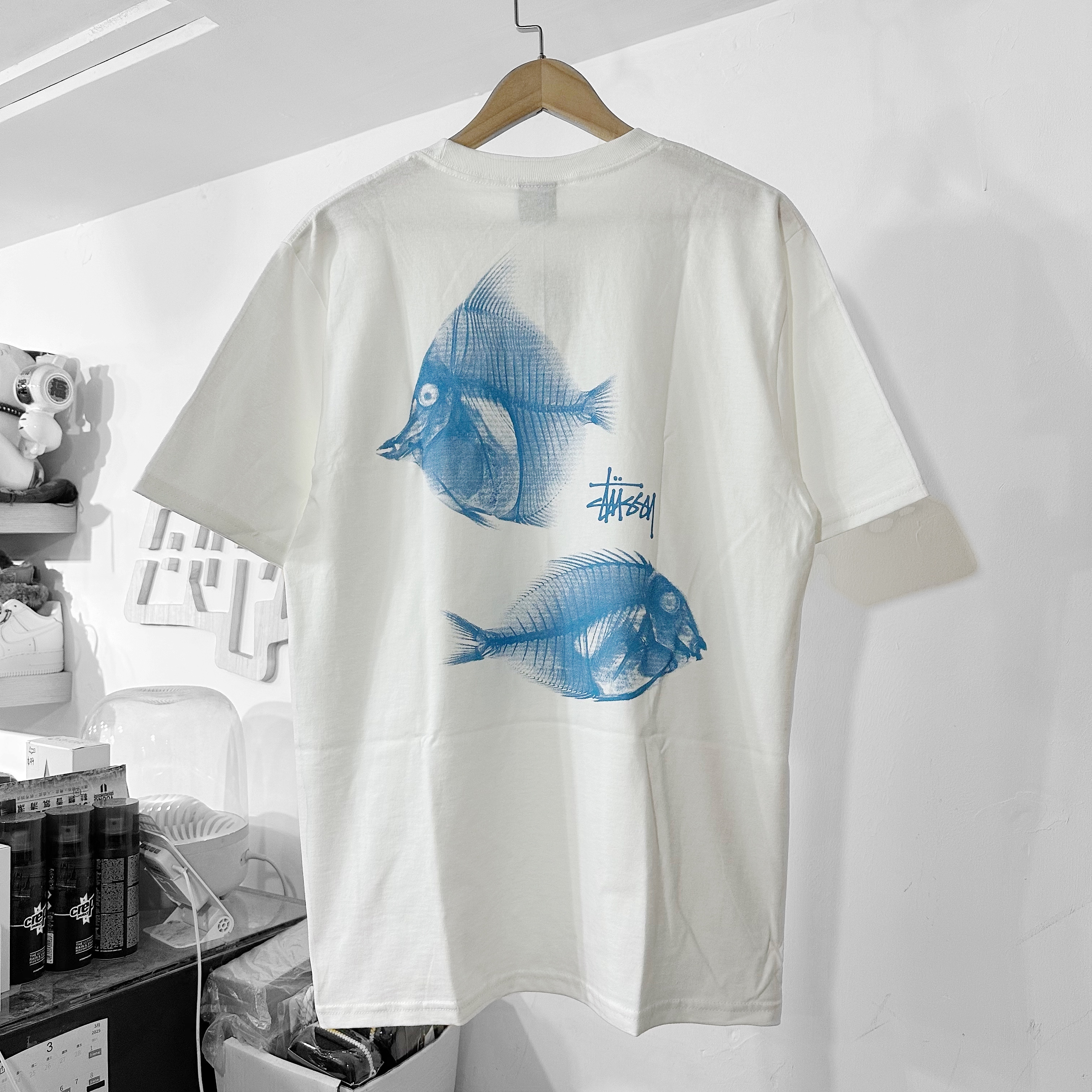 STUSSY X-RAY FISHIN TEE WHITE