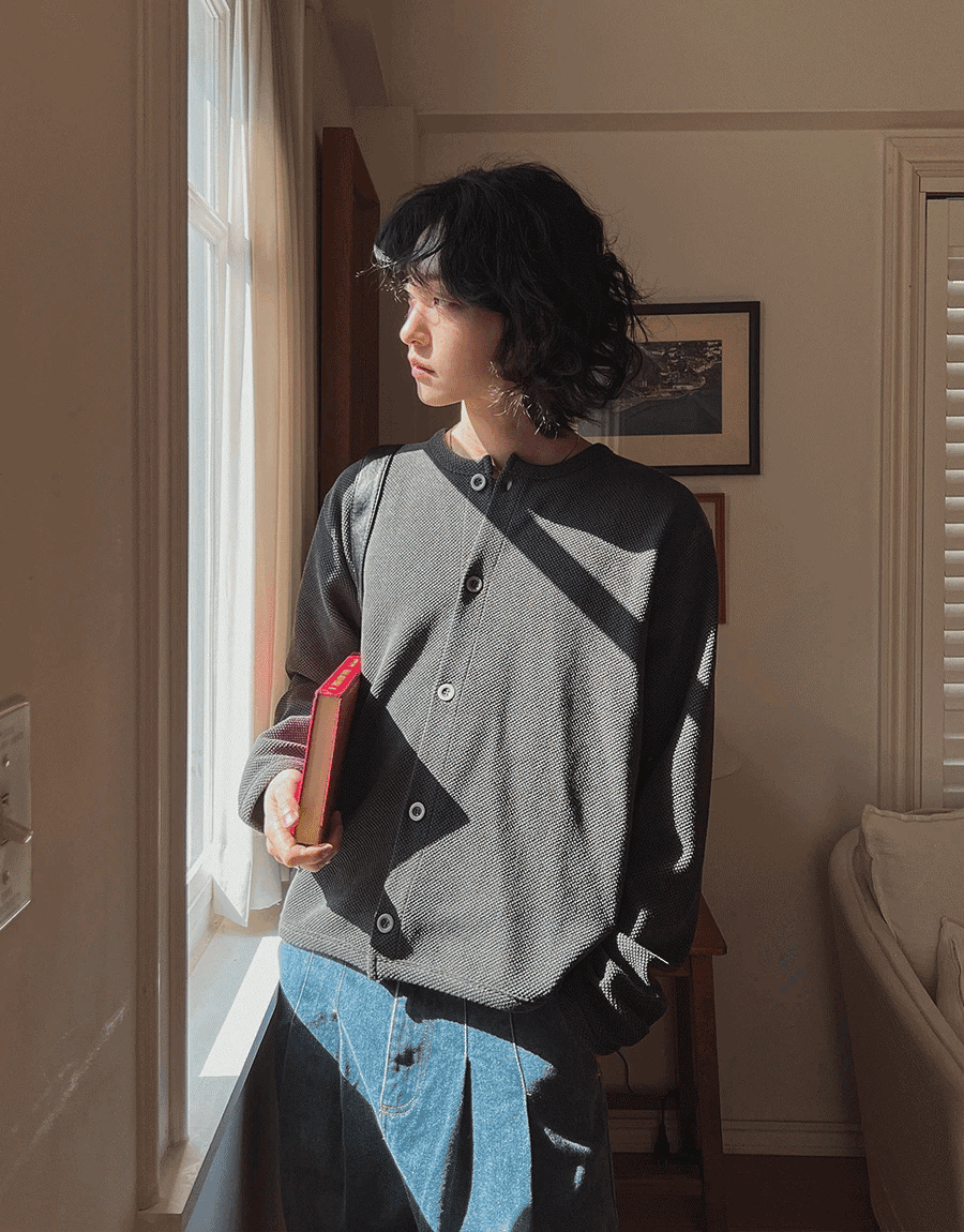 Pigment 華夫格開襟衫