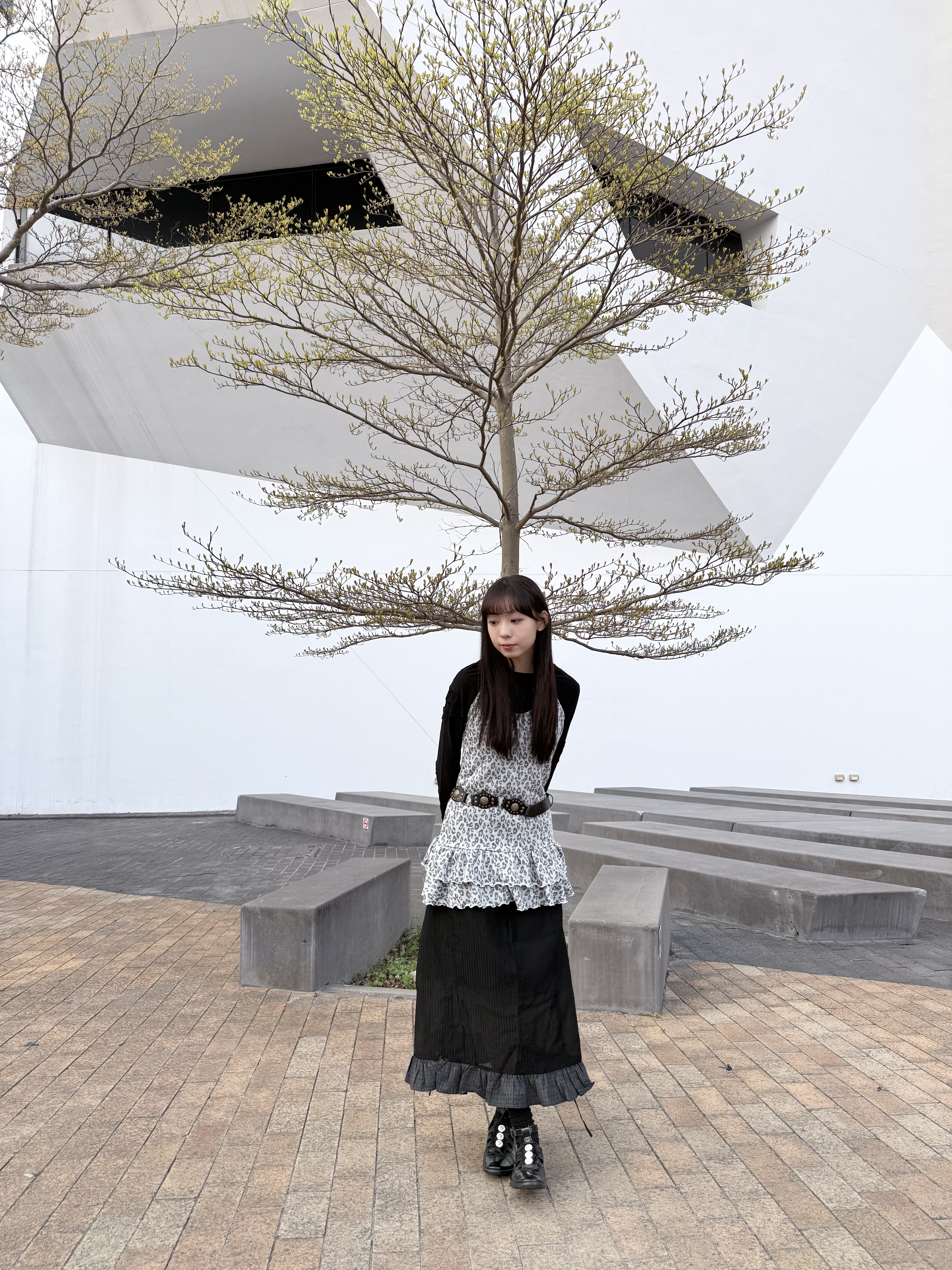 [兩色入] 後圍頸雙RUFFLE 短OPS(grey)