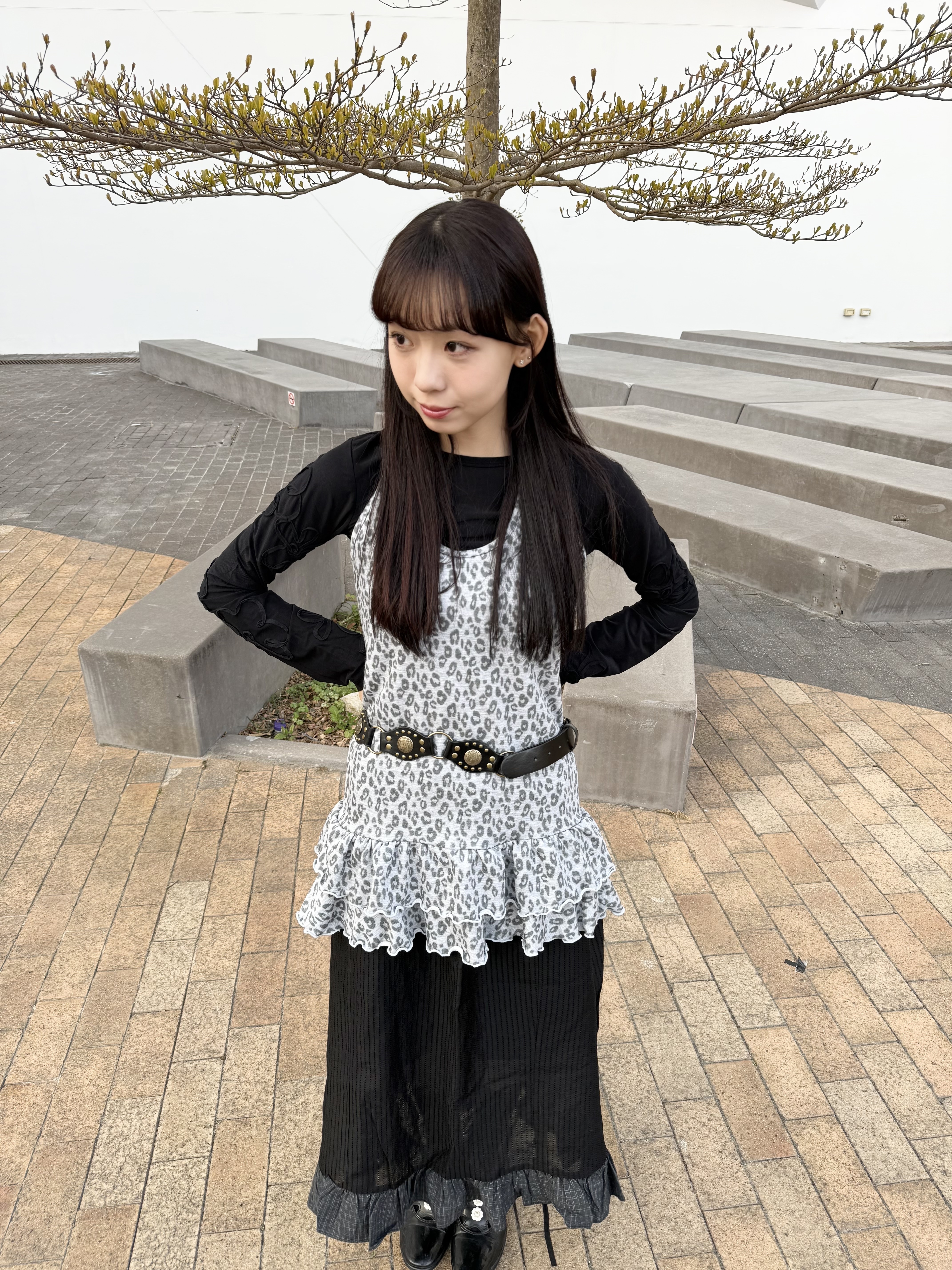 [兩色入] 後圍頸雙RUFFLE 短OPS(grey)