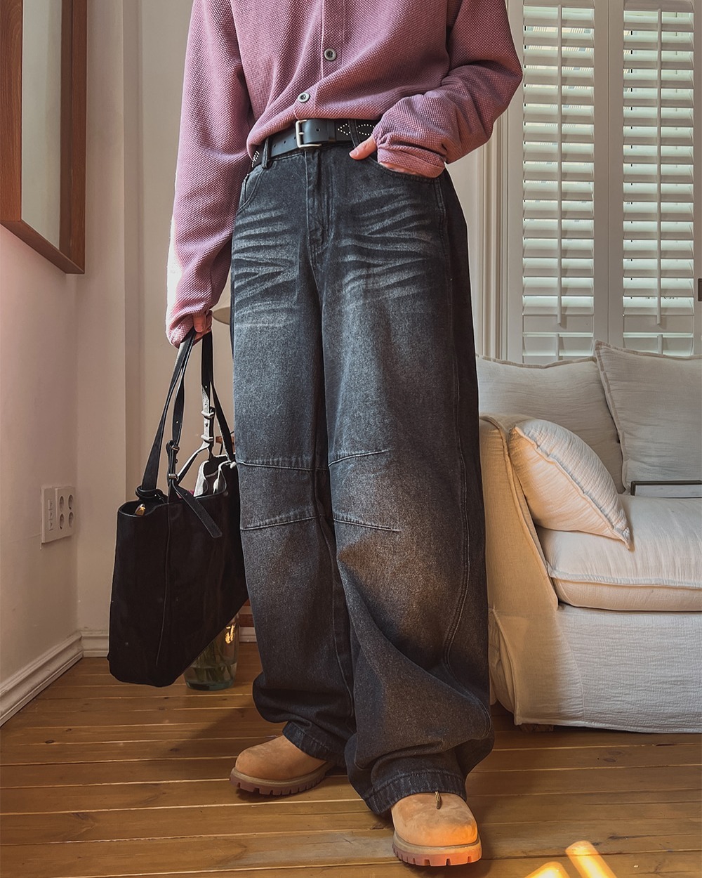 Bolide 水洗後鬆緊牛仔褲