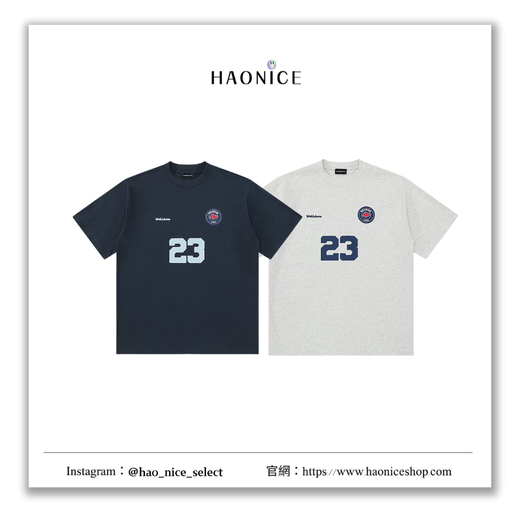 【HAO NICE】100%正品 WE11DONE TRACK 韓國潮牌🇰🇷刺繡數字圓領棉質短袖 T恤