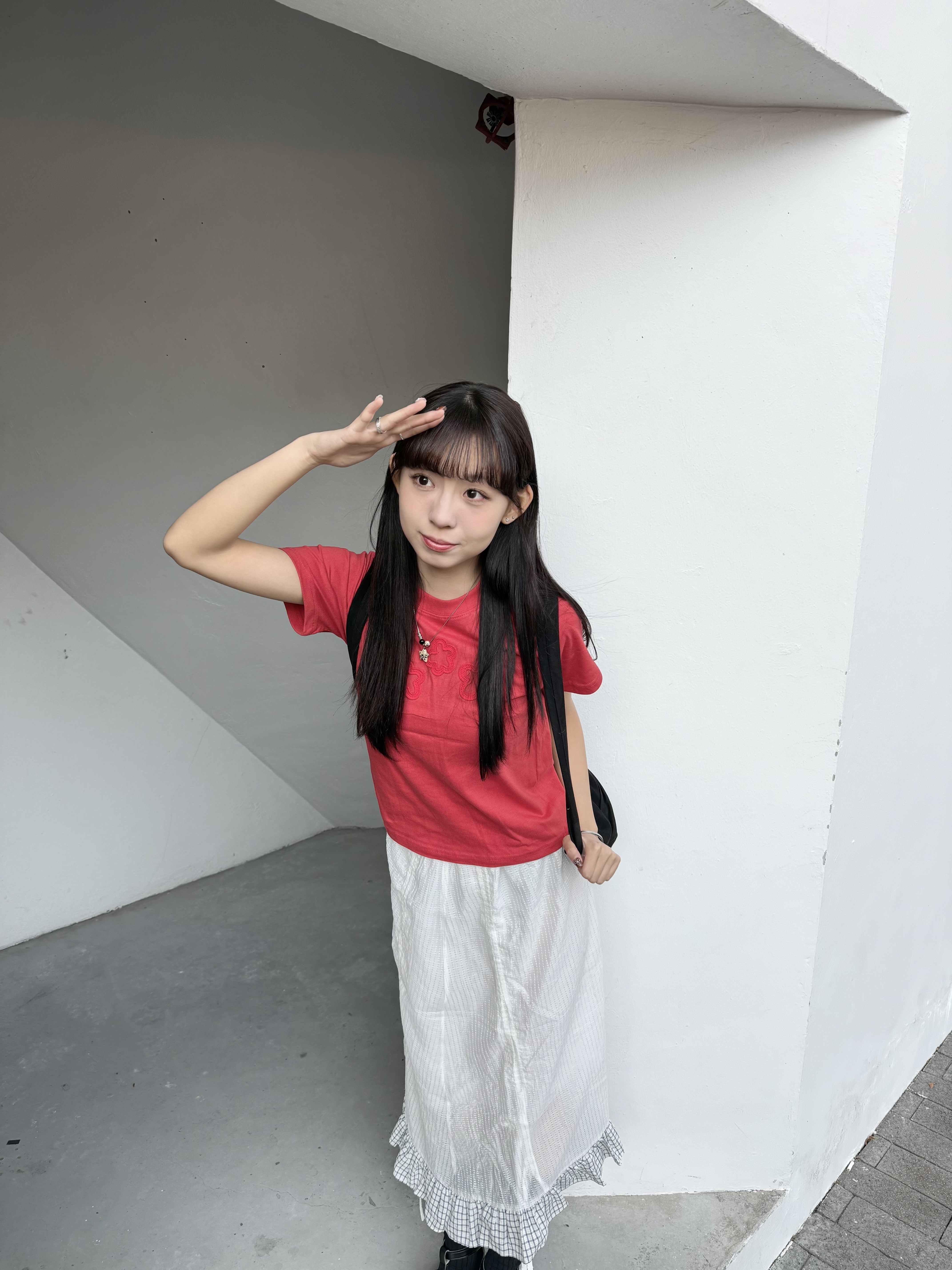 立體小花crop tee