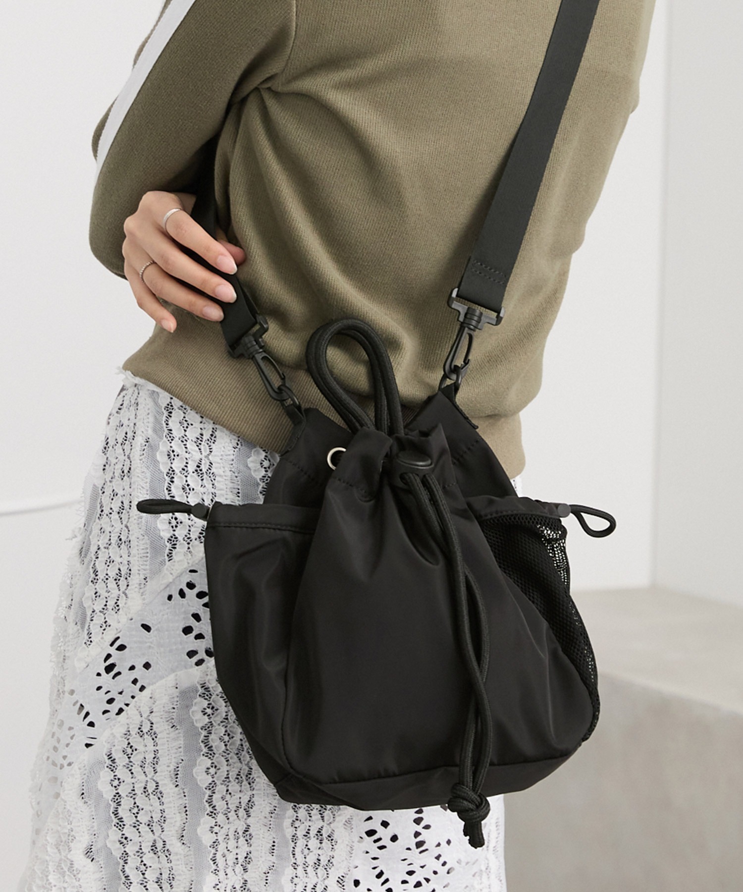 日牌 mono-mart 2-Way Drawstring Shoulder Bag [bg429]
