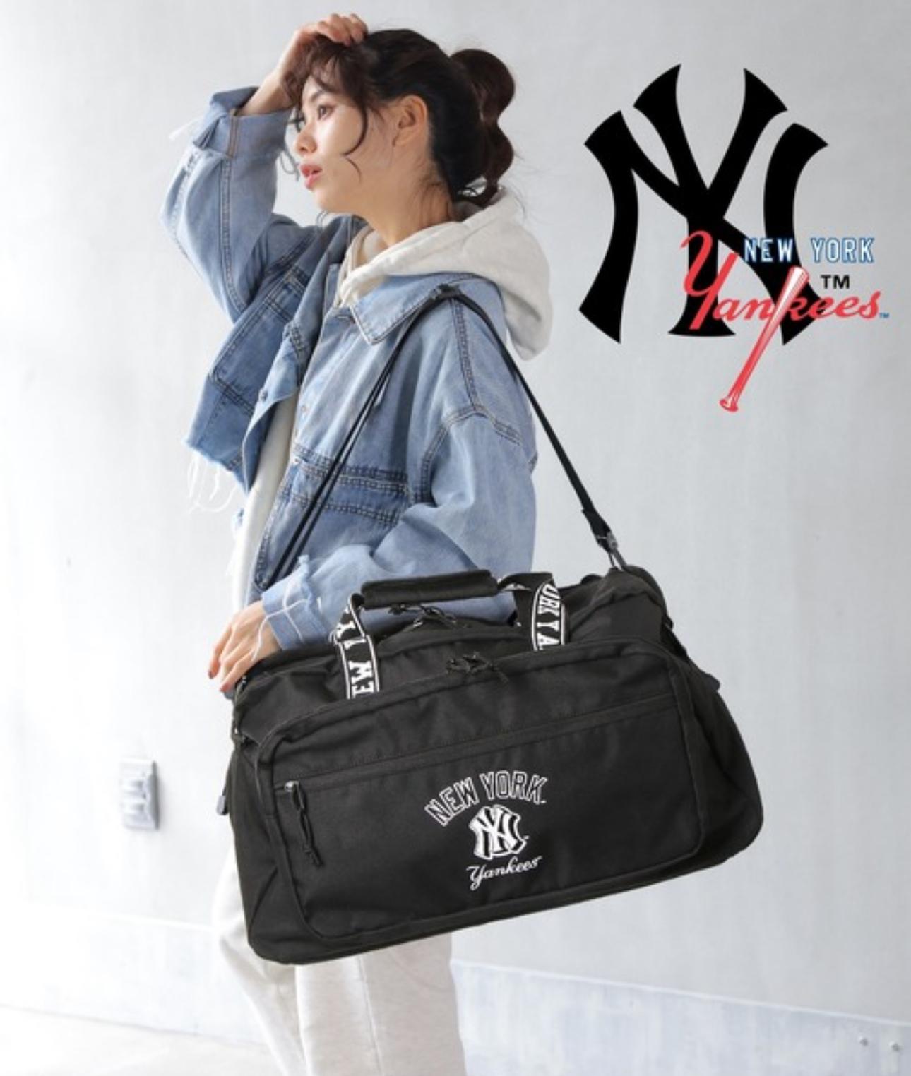 【預購】J0324903 MLB 旅行用斜孭袋 / 波士頓袋 黑色