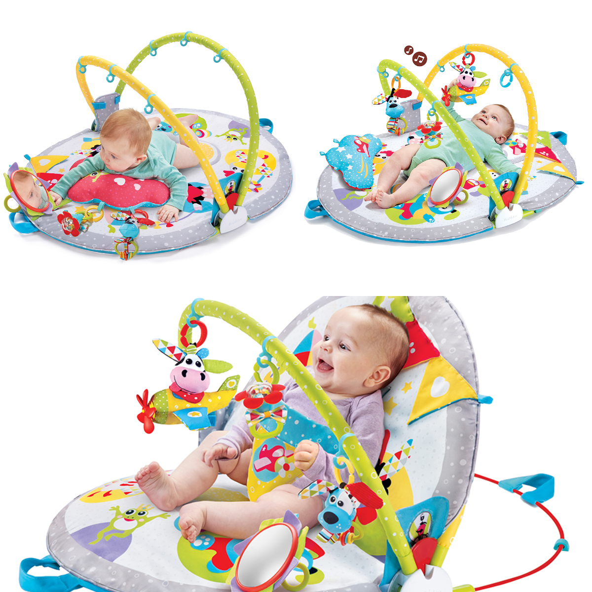 Yookidoo健力遊戲墊，陪孩子度過Tummy Time階段，發展感統好好玩