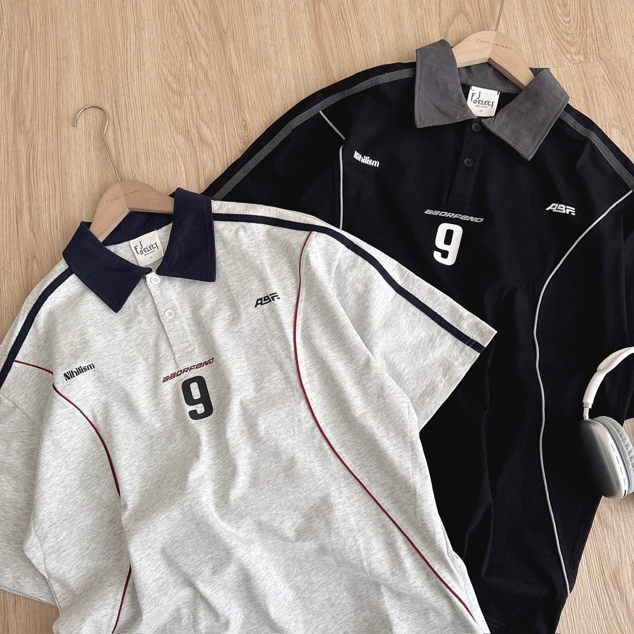 1200!!（現貨）260G 美式 復古 數字9 賽車風 POLO 短T B99