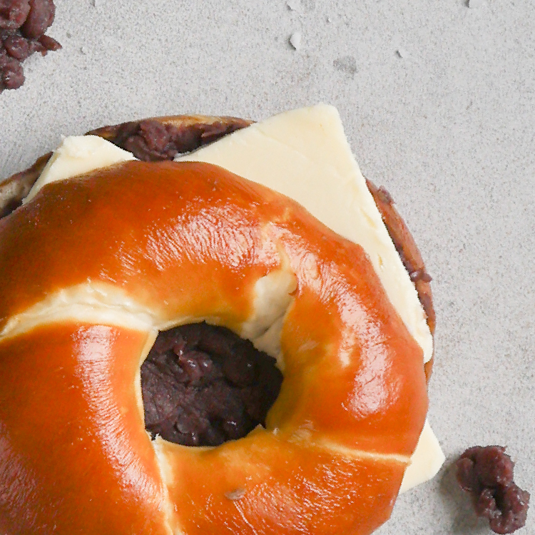 海鹽奶油紅豆貝果 (奶素)