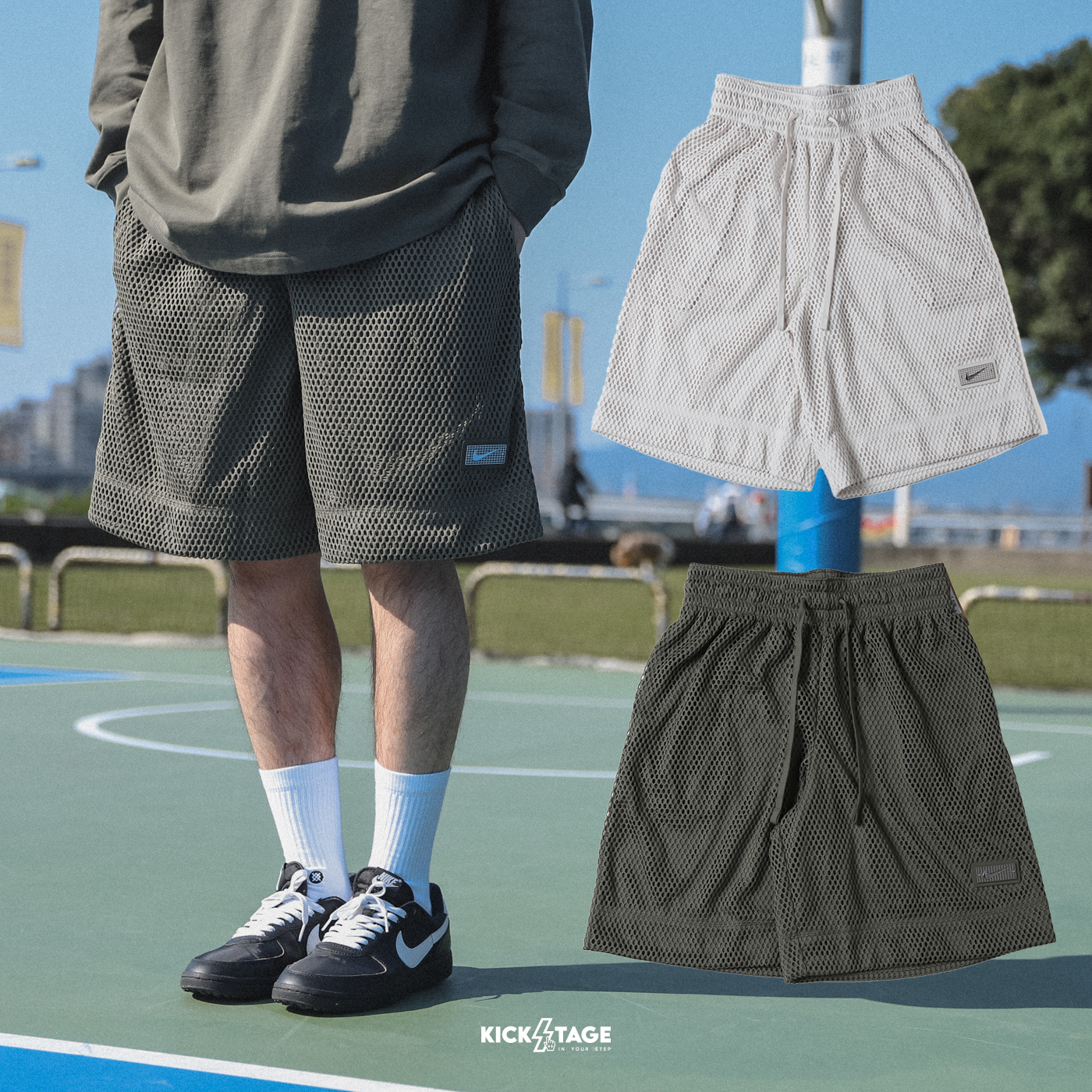 男款 NIKE DEVIN BOOKER Dri-FIT KNIT SHORT 杏 綠 透氣 抽繩 網眼 籃球褲 運動短褲【HJ3902】