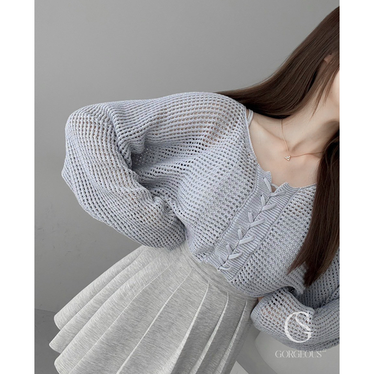 G3011 現貨「Suger.綁帶洞洞衣」