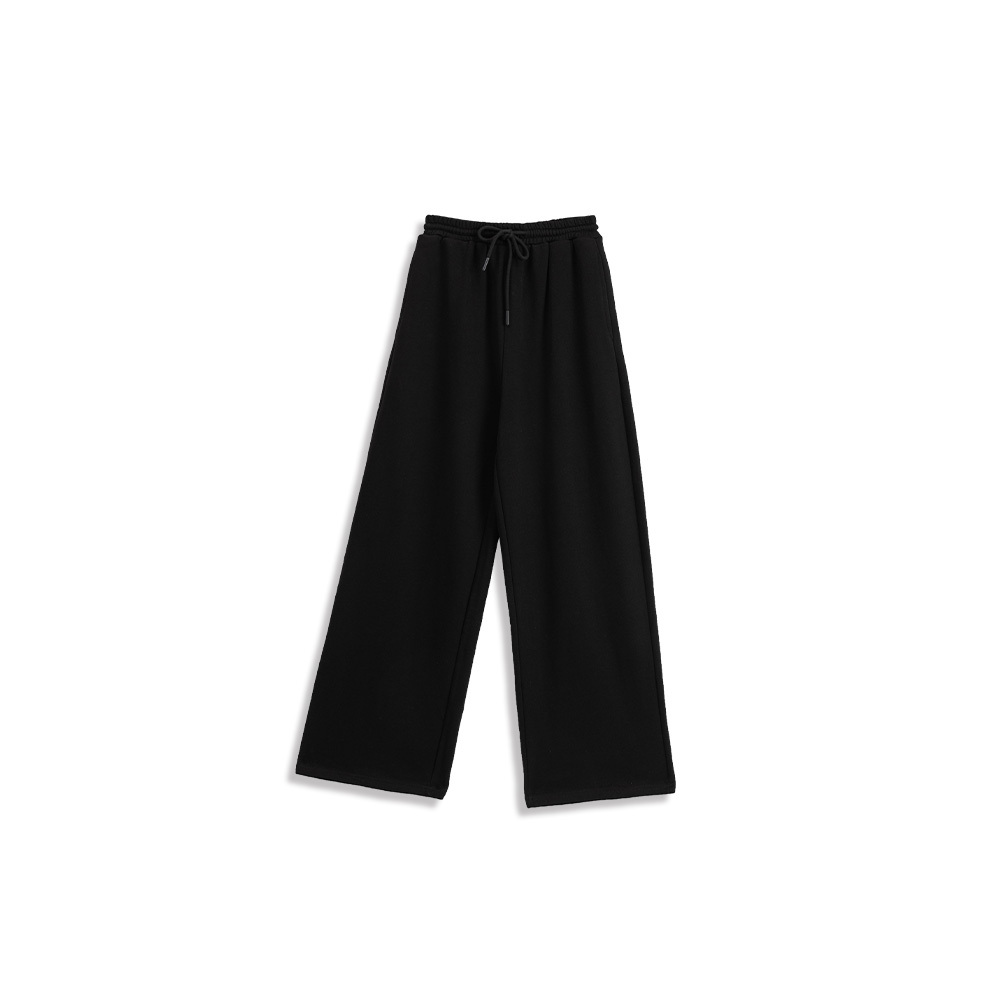 Plain waist drawstring wide cotton trousers four colors for sale【04101915】in stock+pre-order