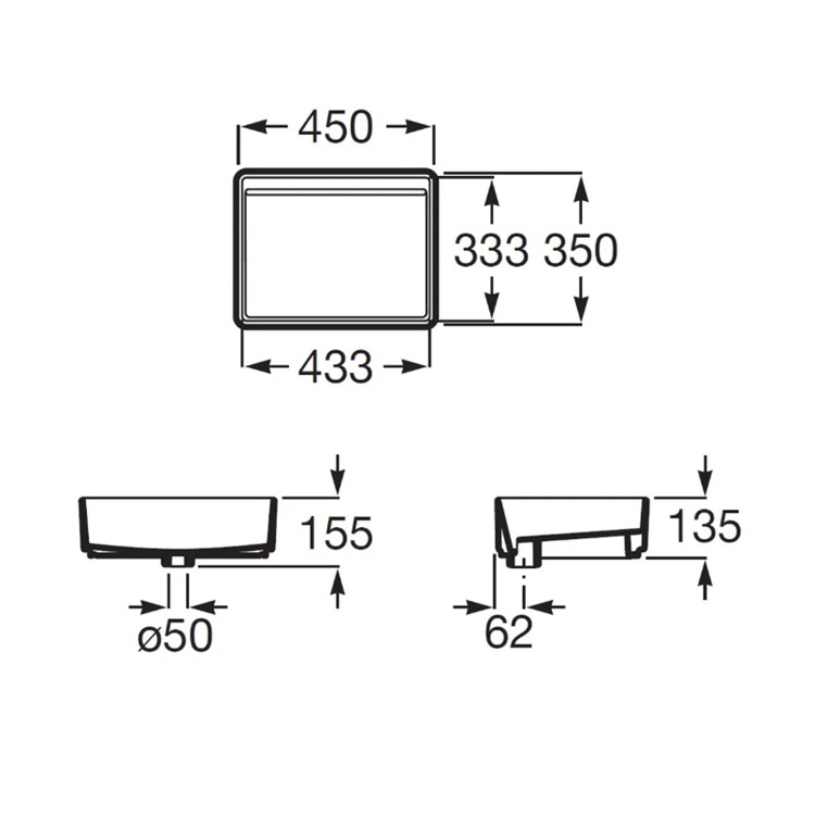 Roca "Tura" 327691000 Over countertop basin without overflow