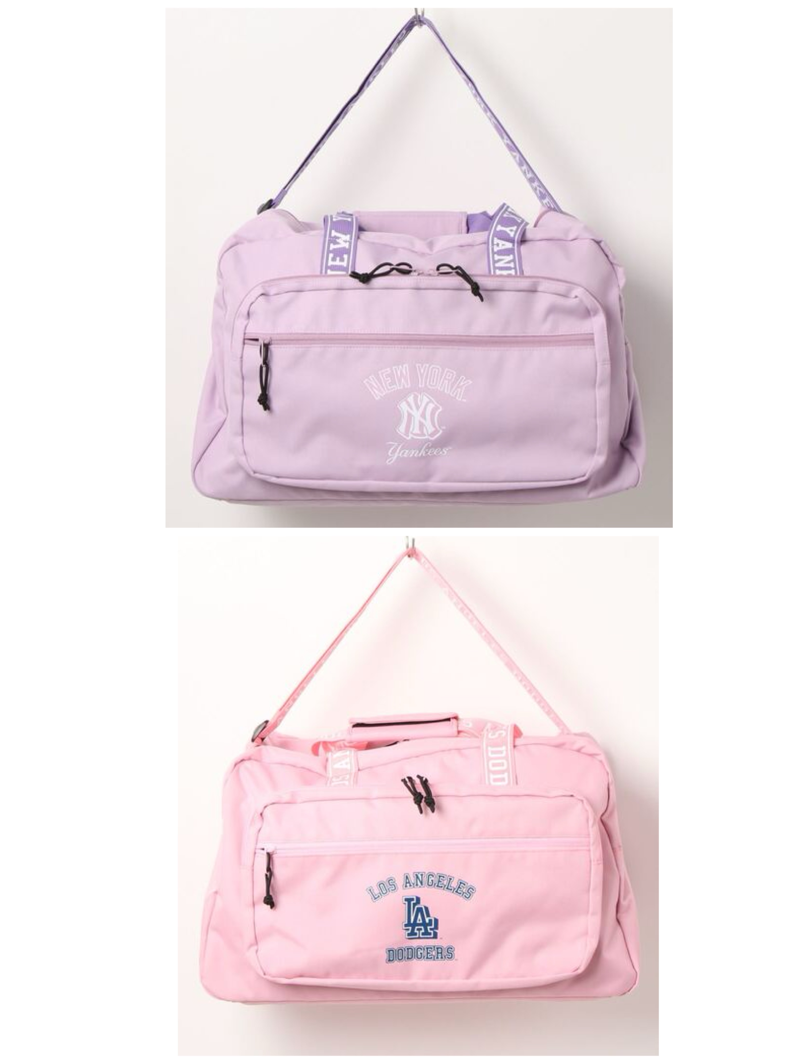 【預購】J0324904 MLB 旅行用斜孭袋 / 波士頓袋 紫色&粉色