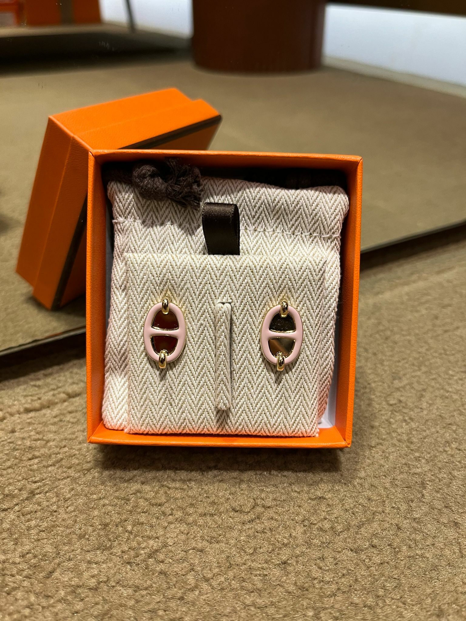 Mini maillon earrings rose candeur CP