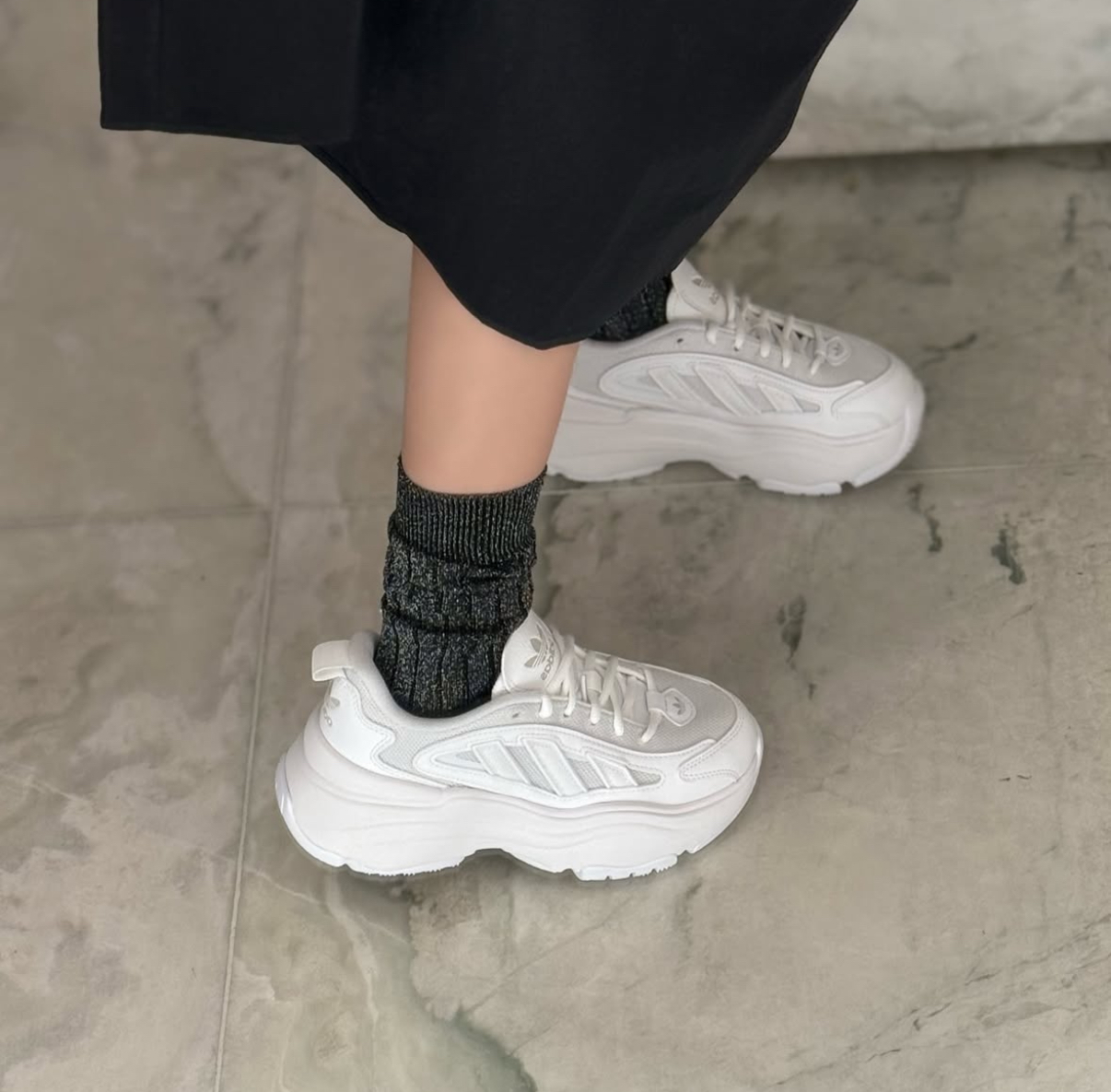 本週限時接單!! Adidas Originals Ozgaia 珍珠白 全白 厚底 增高 老爹鞋 女款 IG6047/預購