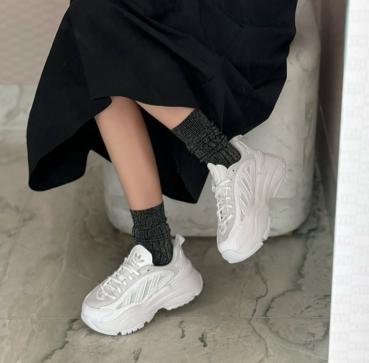 本週限時接單!! Adidas Originals Ozgaia 珍珠白 全白 厚底 增高 老爹鞋 女款 IG6047/預購