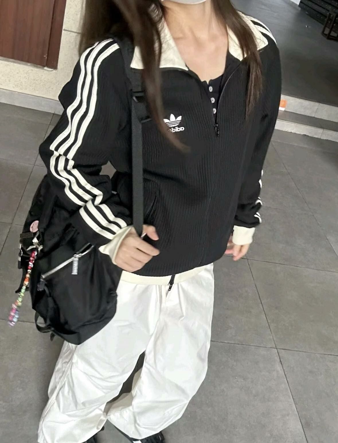 【現貨/預購 】ADIDAS WAFFLE BBTT 華夫格 黑色 立領運動外套 休閒 男女款 JW0110