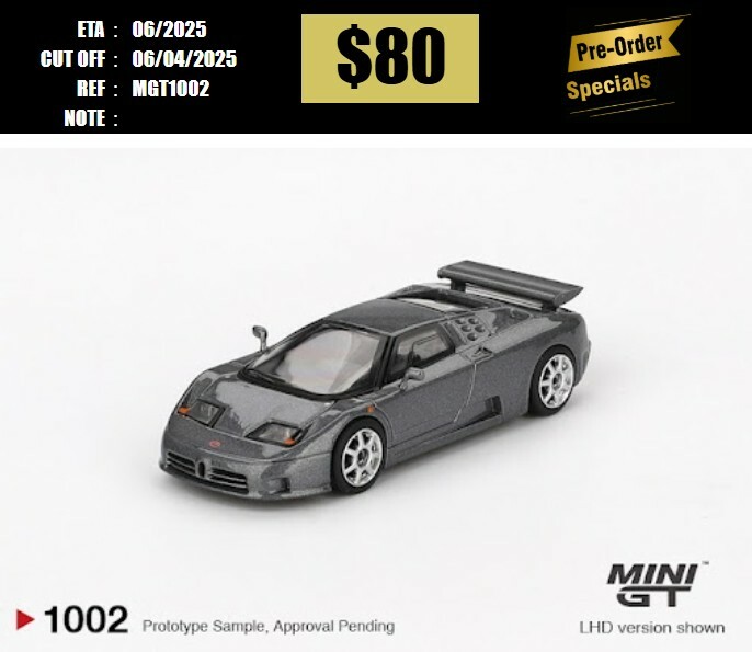 PO-$80 * MINI GT * 1:64 #1002 Bugatti EB110 Super Sport Grigio Scuro LHD [OD24/03]