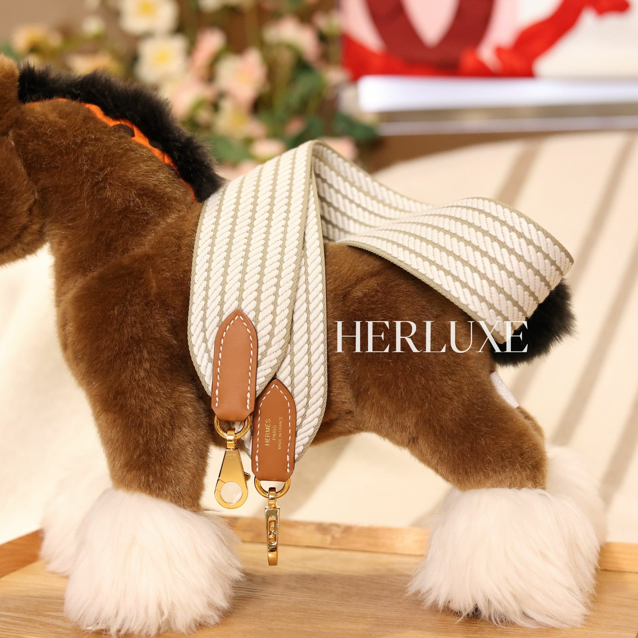 大扣肩帶 Bag strap 50mm x 85cm CC 白/灰綠