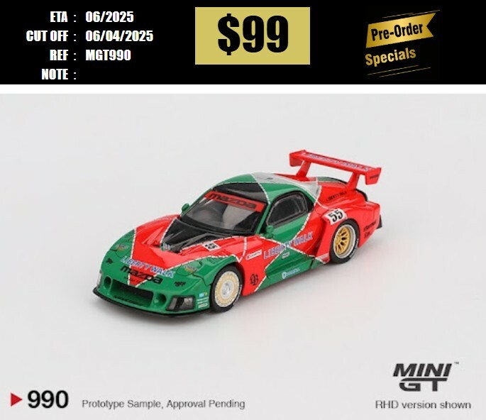 PO-$99 * MINI GT * 1:64 #990 Mazda RX-7 LB-Super Silhouette 787B RHD [OD24/03]