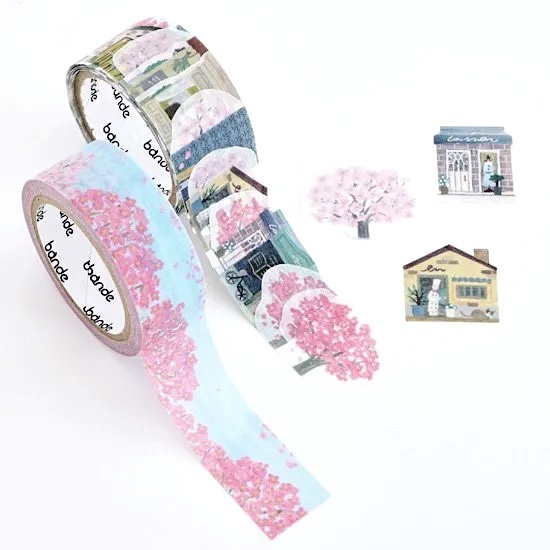 Bande x Sato Sakura Museum Sticker Tape Set－Sakura Trail (Japanese Stationery Brand)