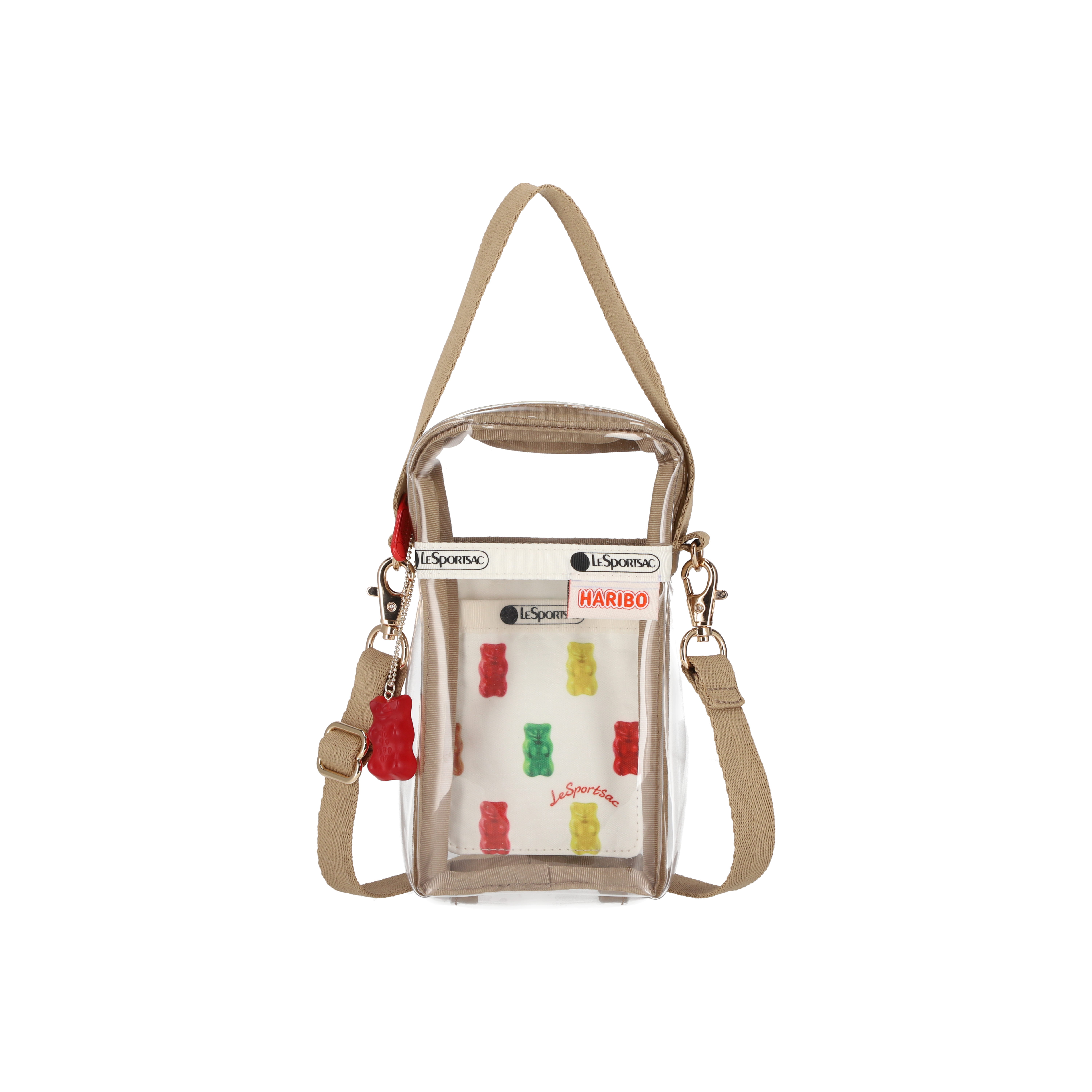 PVC MINI PHONE CROSSBODY (HARIBO GOLD BEAR/ CLEAR)