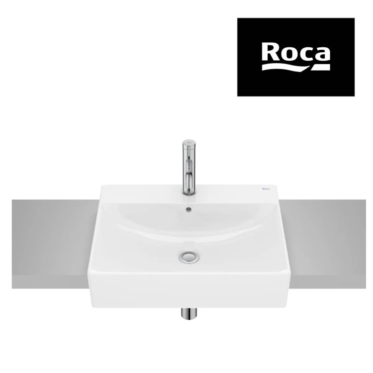 Roca "Ona" 32768P00C Semi-recessed FINECERAMIC® washbasin with 1 tap hole