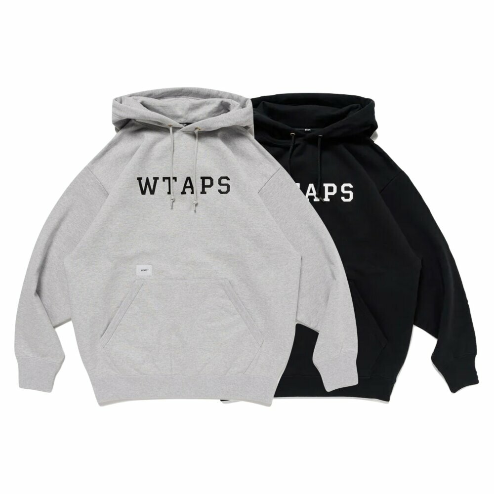 Wtaps SS25 Academy Hoody 帽踢 黑/灰 251ATDT-CSM04