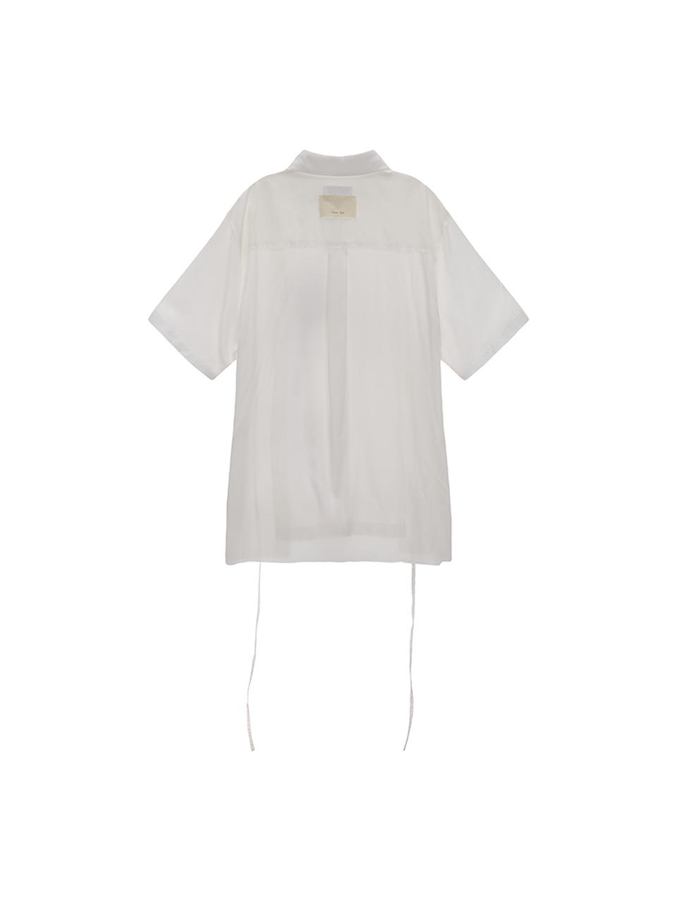 帶扣點綴半袖襯衫 白色