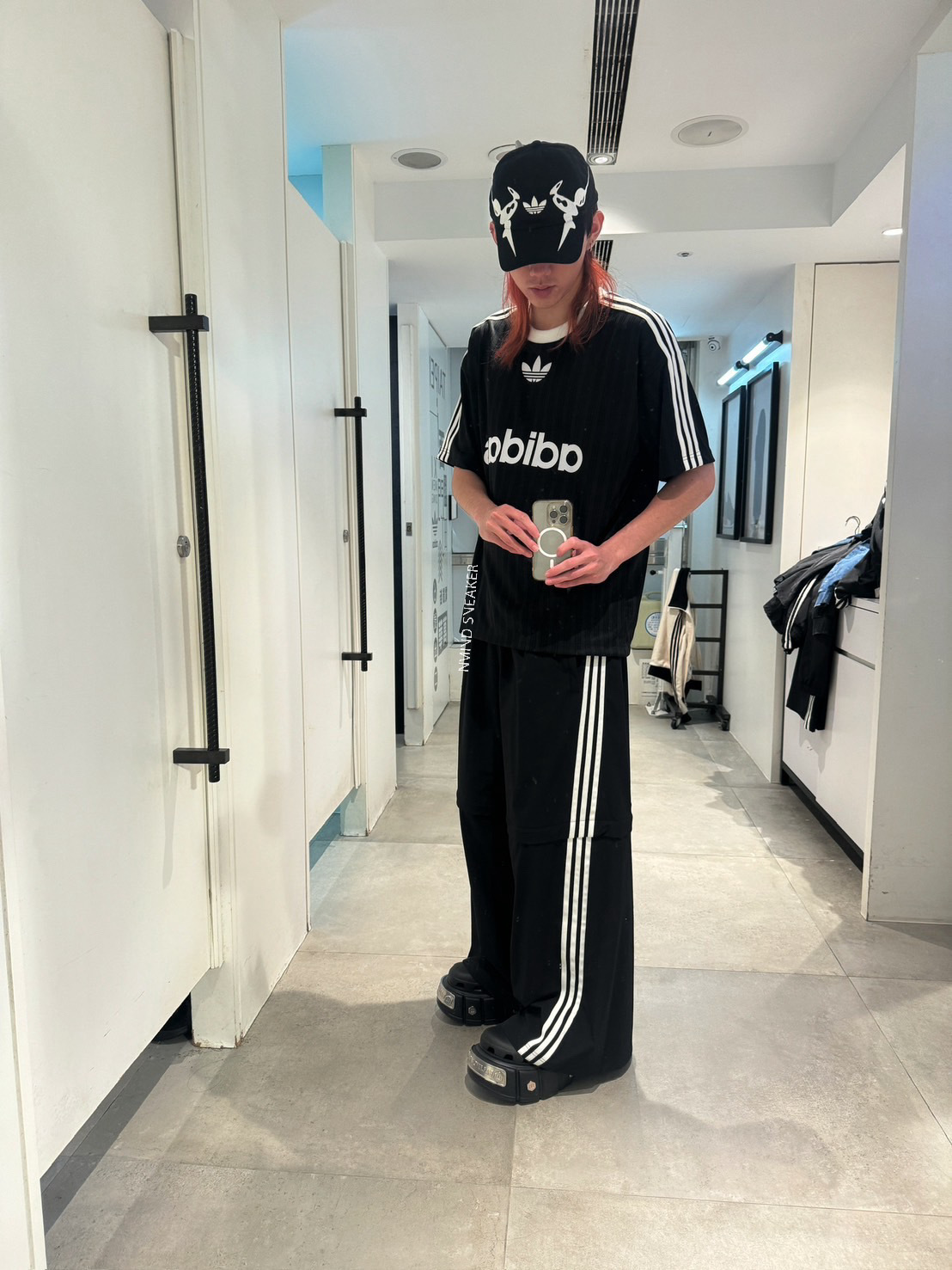 Adidas ADILENIUM OVERSIZED 兩穿運動長褲 黑色