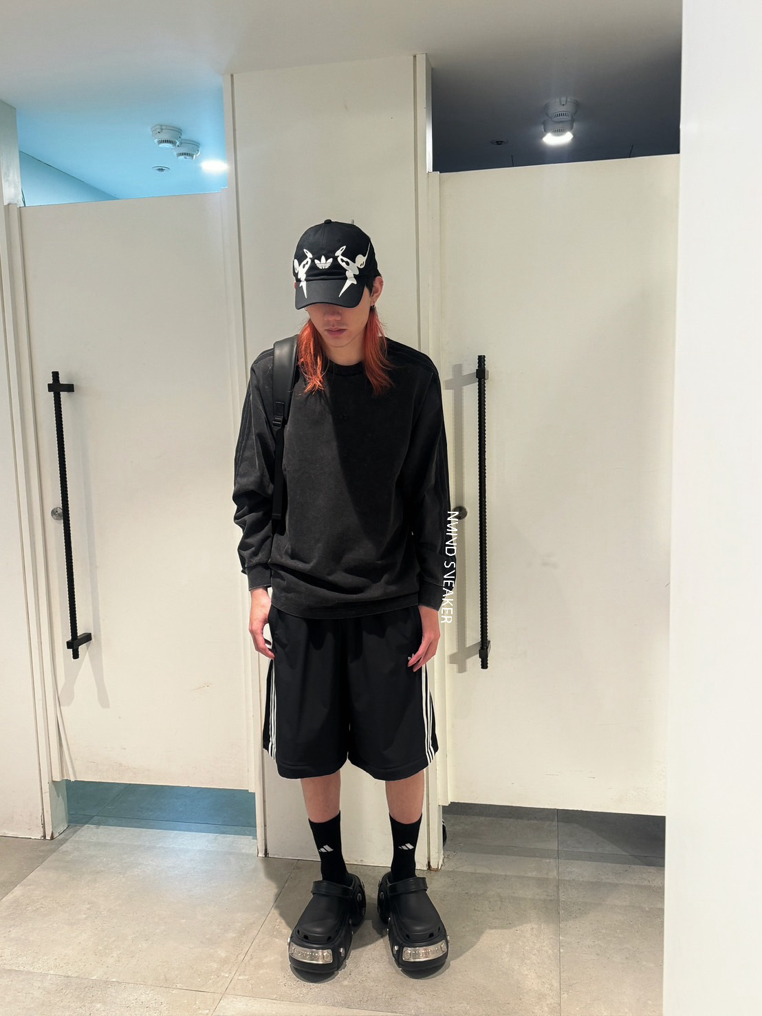 Adidas ADILENIUM OVERSIZED 兩穿運動長褲 黑色