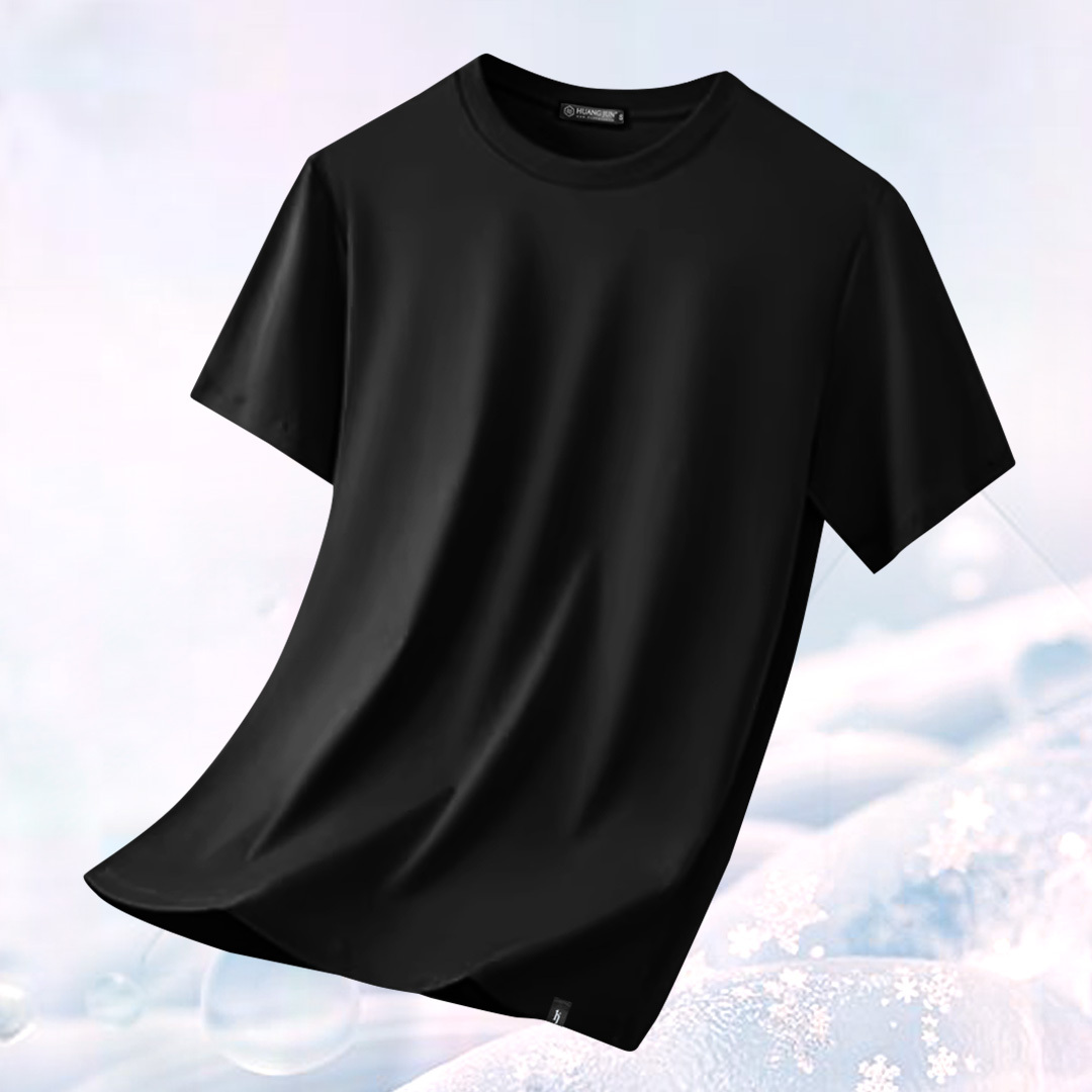 加大款-透沁涼感素Ｔ-黑色