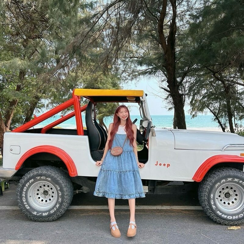 Kimmame - Denim Ruffle 吊帶連身裙