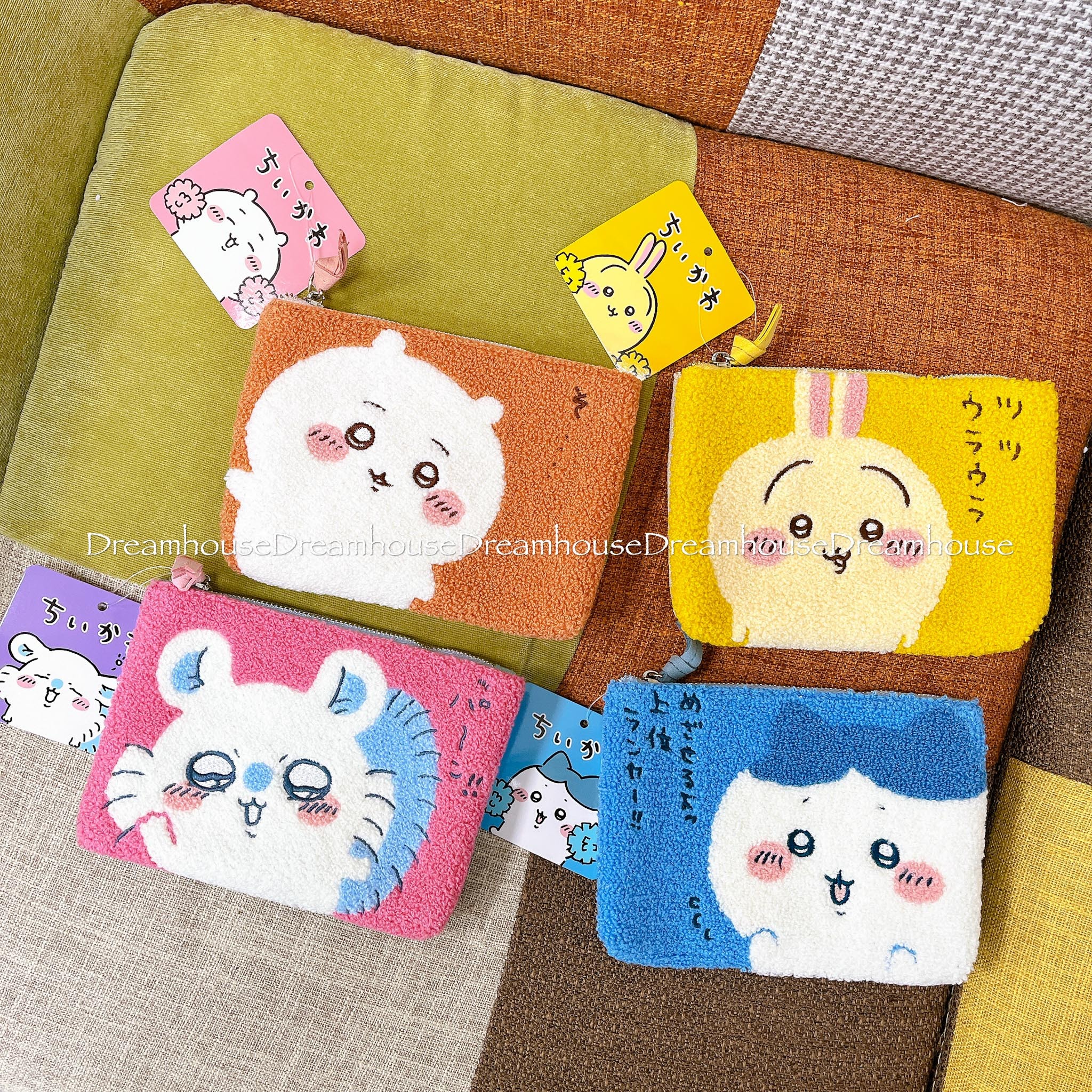 吉伊卡哇 小八貓 烏薩奇 小桃 絨毛刺繡 化妝包 萬用包