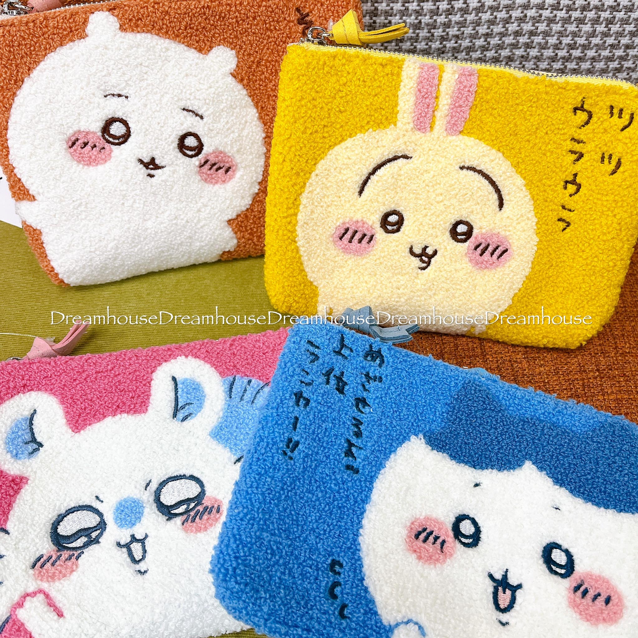 吉伊卡哇 小八貓 烏薩奇 小桃 絨毛刺繡 化妝包 萬用包