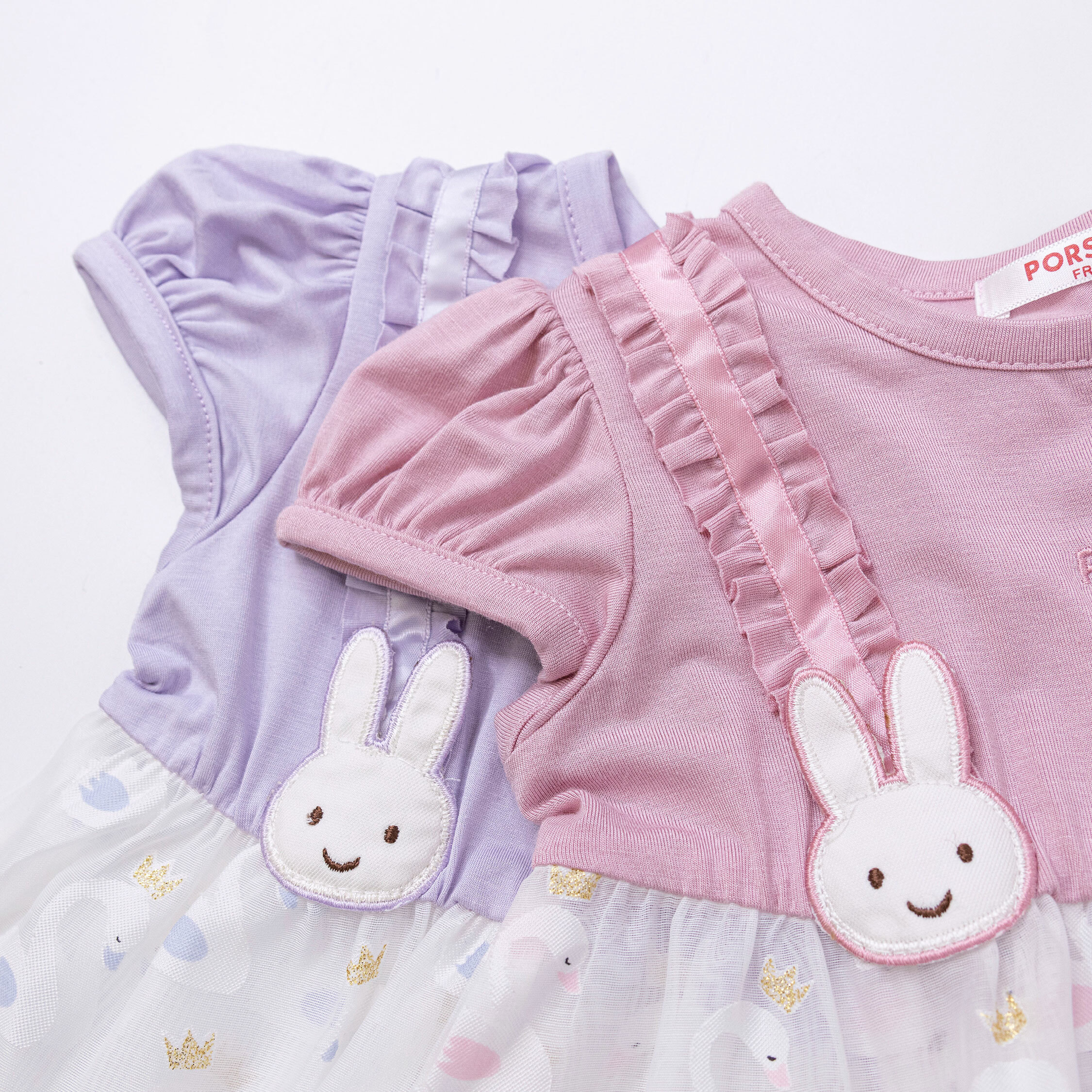 波紳士【12042】兔兔與沉睡天鵝網紗拼接上衣＊二色