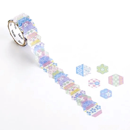Bande Sticker Tape－Hexagonal Pattern (Japanese Stationery Brand)